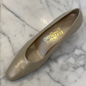 Ferragamo Vintage Metallic Leather Pumps